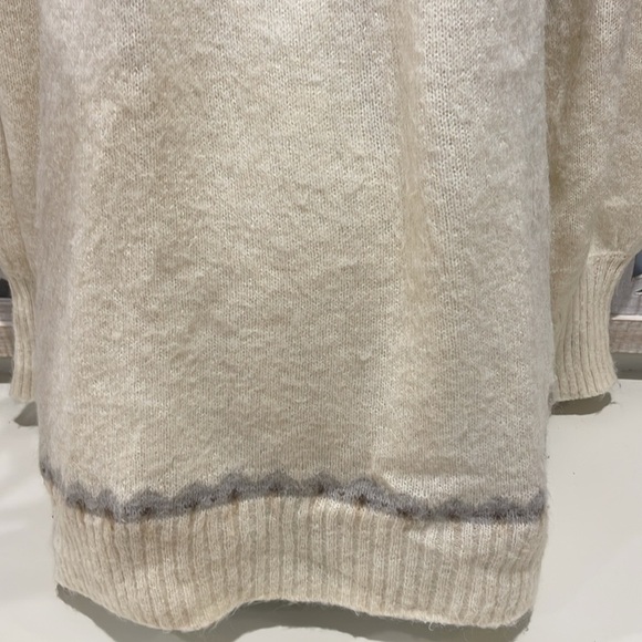 J Crew Fair Isle Yoke Puff Sleeve Sweater Women's
M Cream Wool Alpaca Casual ✨ - Picture 6 of 12